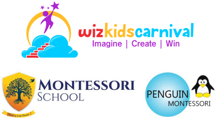 wizkidscarnival logo with penguin montessori